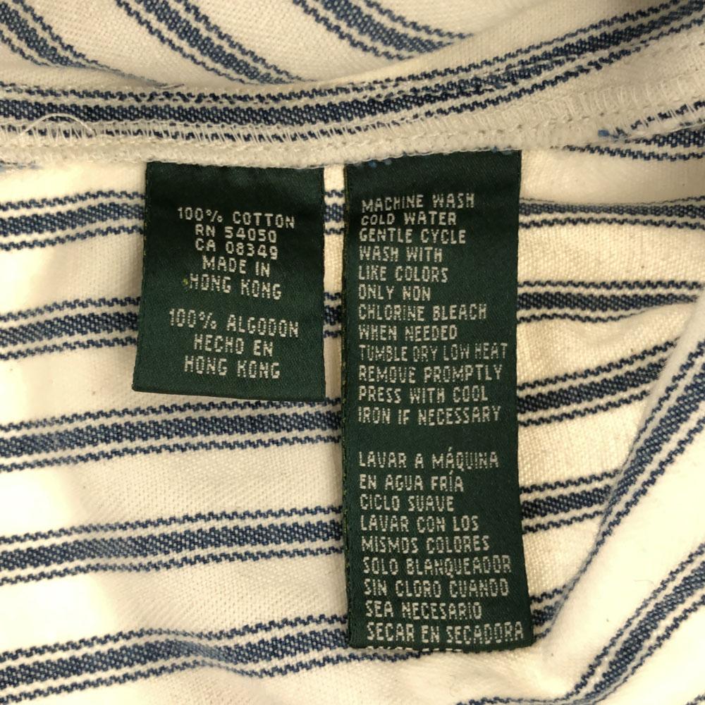 LAURENJEANSCO.RALPH LAUREN Stripe Herringbone Cotton Jacket L White Women Used