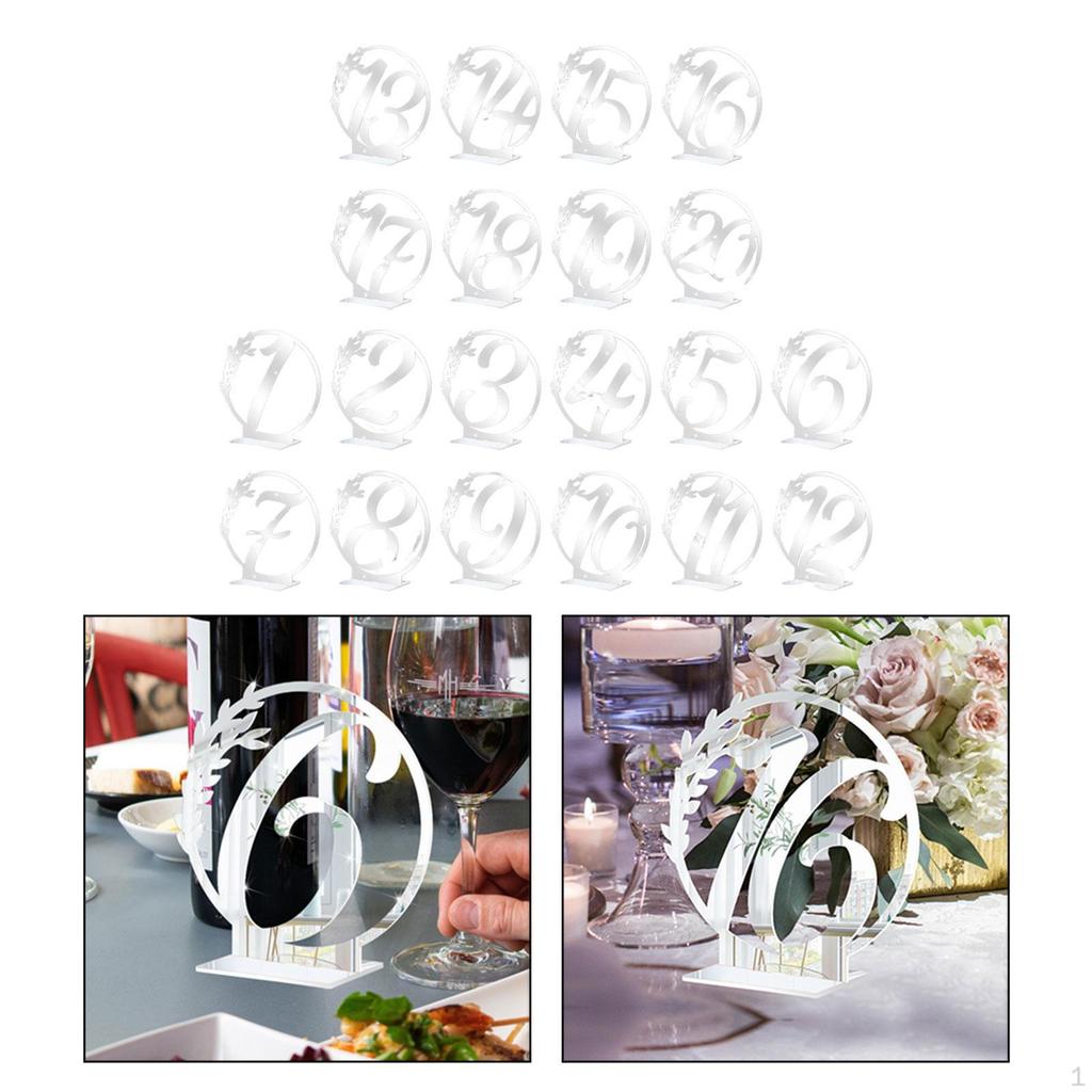 Heavy Duty Table Number Cards Plates with Base Decorative Acrylic Seating for