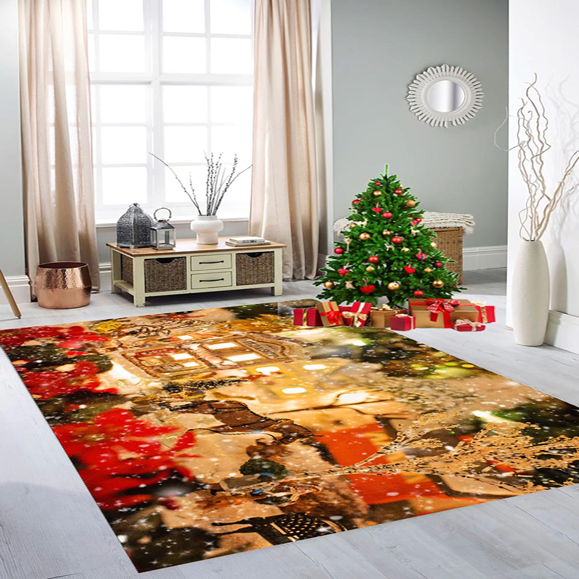 

MD-LİFE HOME Рождественский ковер на нескользящей основе с цифровой печатью