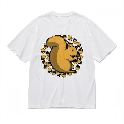 Herrenmode Atmungsaktives Bequemes Klassisches T-Shirt Cartoon Eichhörnchen Grafik-Tee