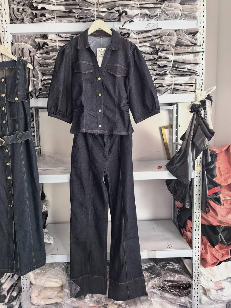 Abbigliamento donna francese europeo e americano, jeans con corno 8082576 camicia in denim 8279406