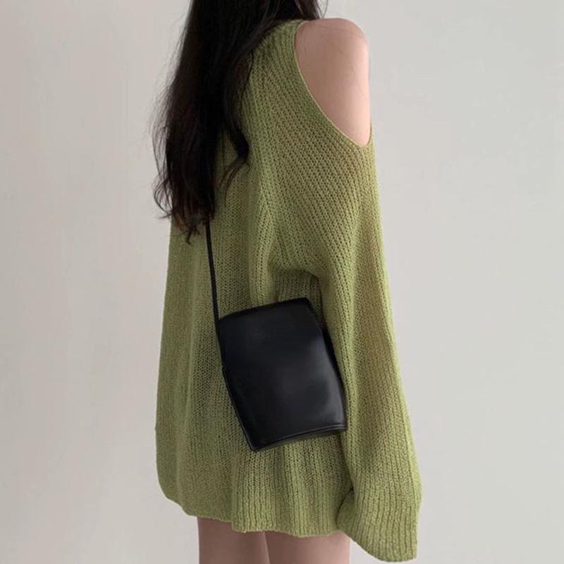 Women Hollow Out V-Neck Off Shoulder Sweater Loose Long Sleeve Knit Thin Jumpers Streetwear Tops For Women 2026 Fall Winter