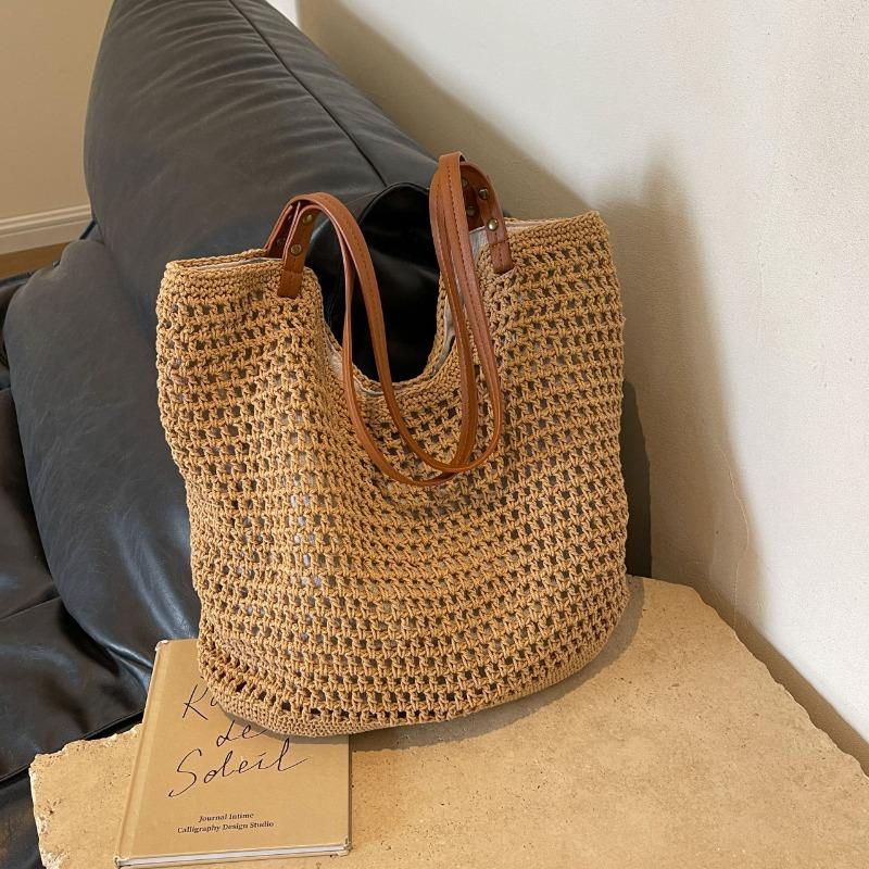 

Весенне-летняя новая плетеная сумка через плечо, нишевый дизайн, модная, универсальная, большой вместимости, сумка-тоут,通勤用, портативная сумка хаки