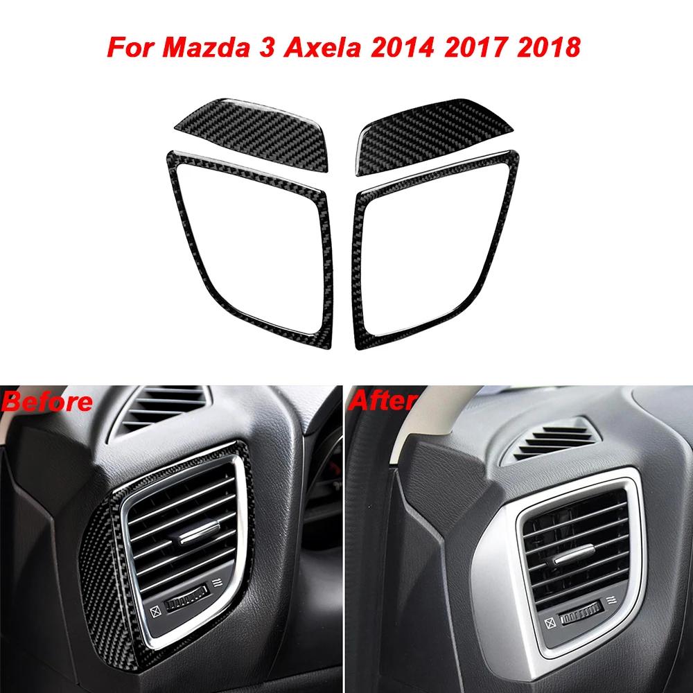 Car Dashboad Left Right Air Vent Outlet Stickers Panel Trim Interior Decor Carbon Fiber Sticker for Mazda 3 Axela 2014 2017 2018 Ujcdg07