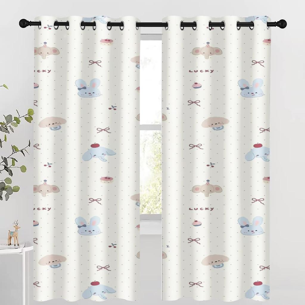 Cute Cartoon Pattern Blackout Curtains Suitable For Children'S Bedrooms, Perfect For Boys And Girls With A Childlike Innocence.