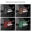 AIY5   Car Tissue Box Leather Paper Towel Storage Bag Accessories For Jeep Grand Cherokee Wrangler JK Gladiator Compass Renegade Recon