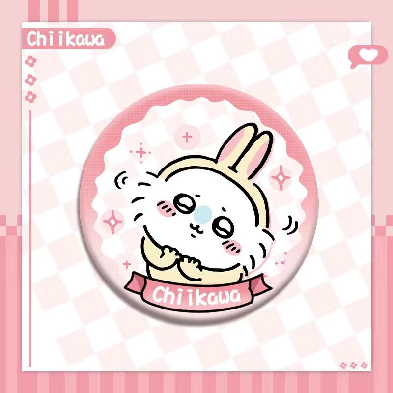 Chiikawa Jii Badge Emoticon Pack Usachi Hachiware Cute Cartoon Series Peripheral HD Tinplate Laser Bars Friend Gift