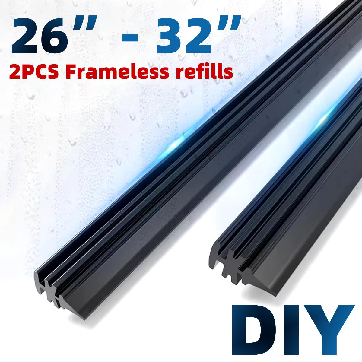 

2PCS 6mm high-quality boneless rubber strip filler for car windshield wipers suitable for frameless wiper blades 26 28 30 32 26Inches 650mm