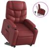 Recliner Chair with Rising Assistance Burgundy Faux Leather