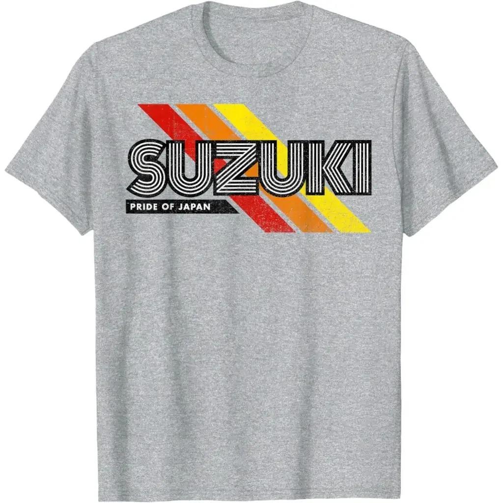 Suzuki Motorcycle Club, short-sleeved motorcycle T-shirt, pure cotton motorcycle sound, summer street style Streetwear Trendy Cotton