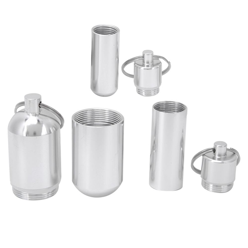 3 Pcs Compact Aluminum Alloy Pill Can Portable Lightweight Medicine Holder Sealing Waterproof Aluminum Alloy Pill Box Pocket