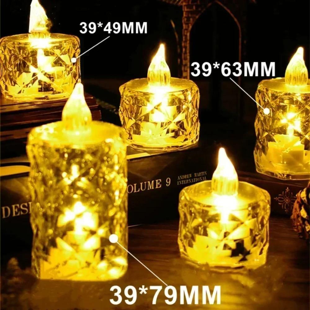 3Pack LED Crystal Candle Light Flameless Candle Light Electronic Night Lamp Dating Party Holiday Home Wedding Decoration