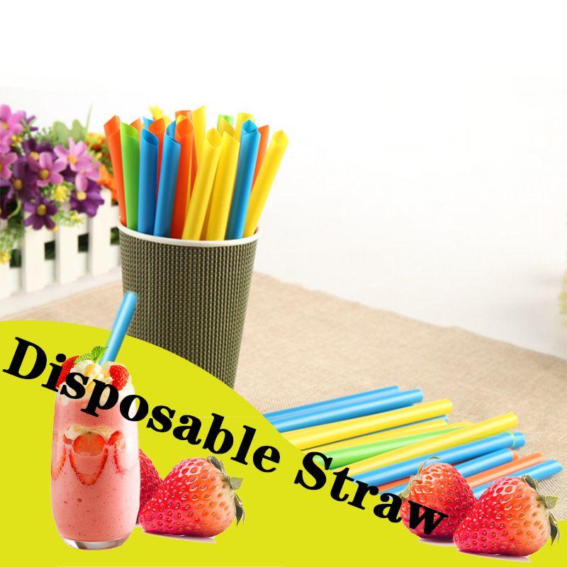 Disposable 100 X Large Drinking Straws Bubble Tea Smoothie Milkshake Colorful