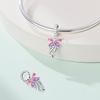 Original Copper Charms Luxury Pink Butterfly Pendant Beads Fit Bracelet Diy Women Making Delicate Gift