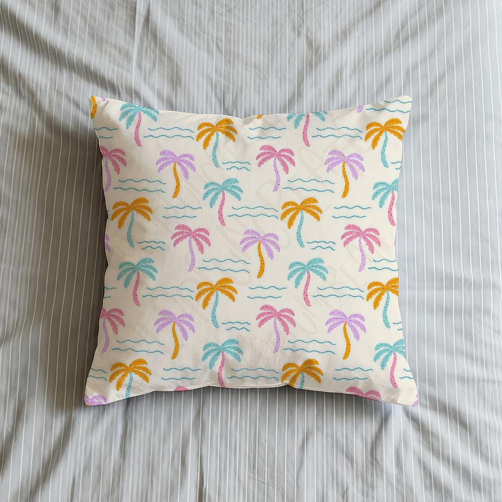 Cushion Cover Scenery Beach Soft Case For Sofa Living Room Home Comfortable Office Decor Protective Pillow Covers