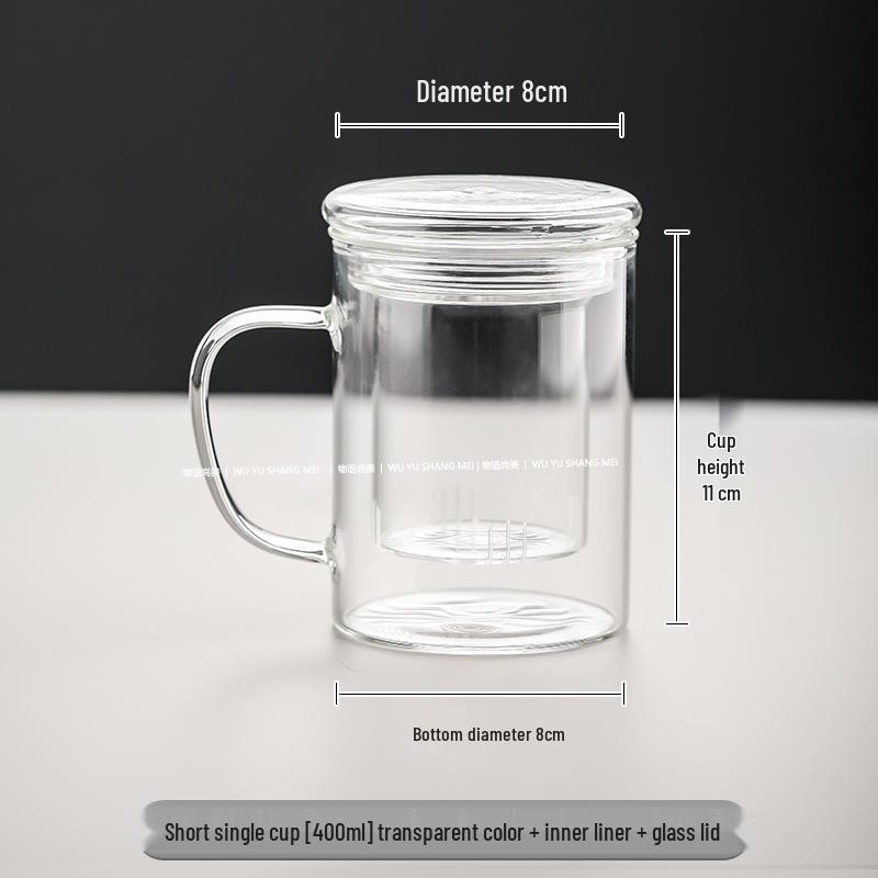 High Borosilicate Glass Tea Brewing Cup with Handle for Home or Office