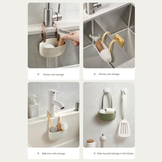 Kitchen Sink Holder Hanging Drain Basket Large Capacity Easy to Install Multipurpose Soap Sponge Holder Kitchen Accessories