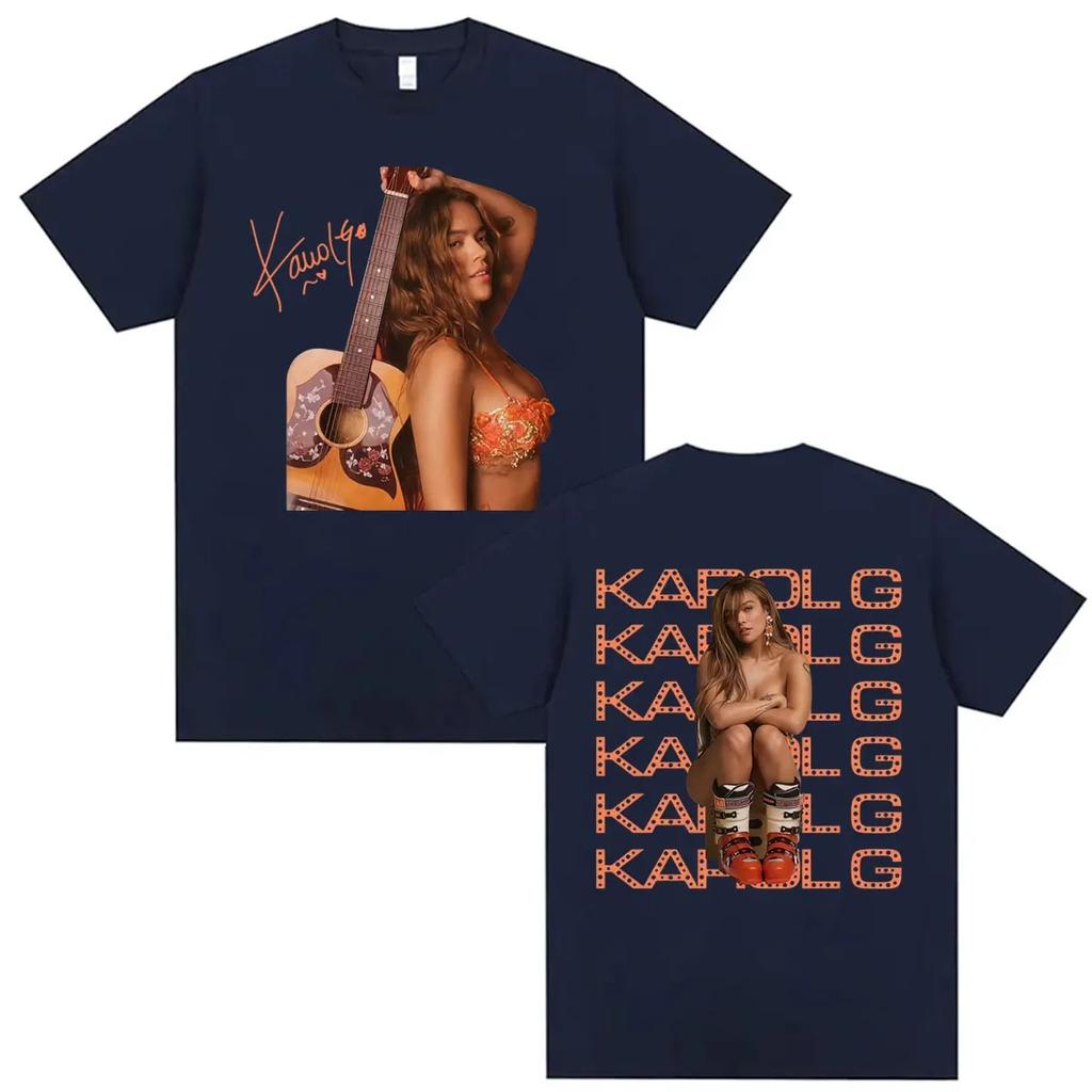 Summer Tops Cozy Cotton T-shirt Karol G Tropicoqueta Tour 2026 New Album T-shirts Men Women Harajuku Hip Hop Street T Shirt Streetwear