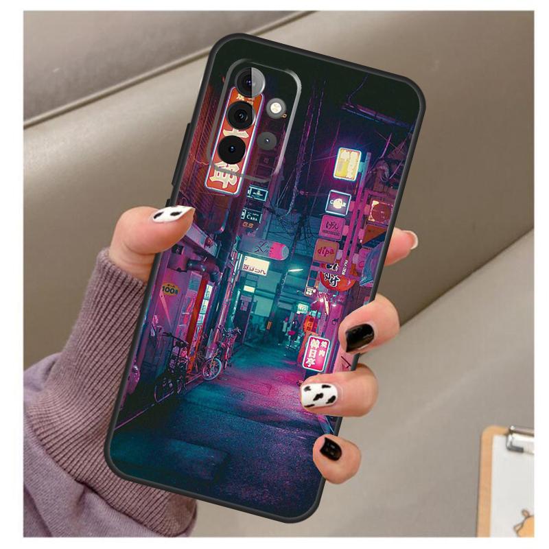 Japanese Night City Aesthetic Case For Samsung Galaxy A54 A34 A24 A14 A53 A33 A23 A13 A52 A32 A22 A12 A71 A51 A15 A25