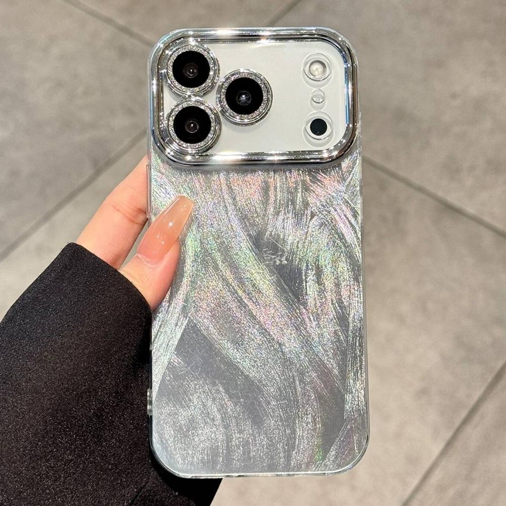 Luxusní třpytivý laserový kryt na telefon pro iPhone 17 Air 16 15 14 13 12 11 Pro Max Plus Ochrana objektivu Nárazuvzdorný bumper Zadní kryt