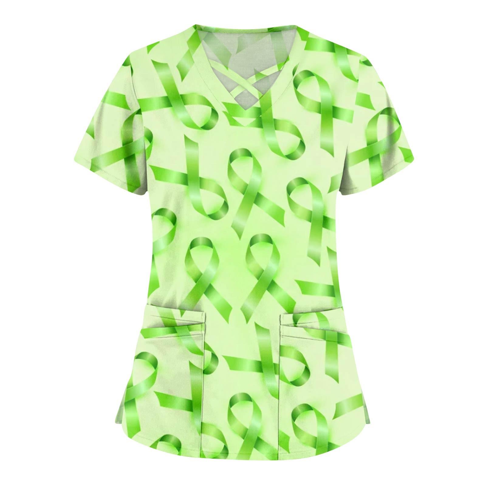 

Женская мода V-образный вырез короткий рукав комбинезон двухслойный карман принтованный топы одежда XXXL зелёный