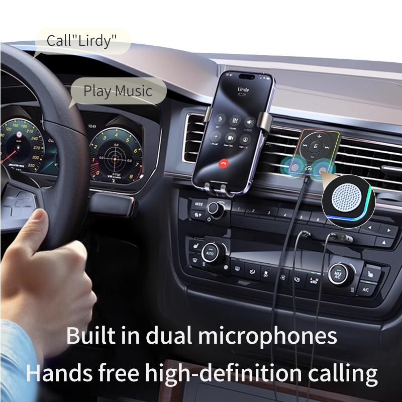 Car Adapter Bluetooth 5.4 Enhanced Dual Mics ENC Noise Cancellation 3.5mm AUX Adapter Bluetooth Wireless Receiver
