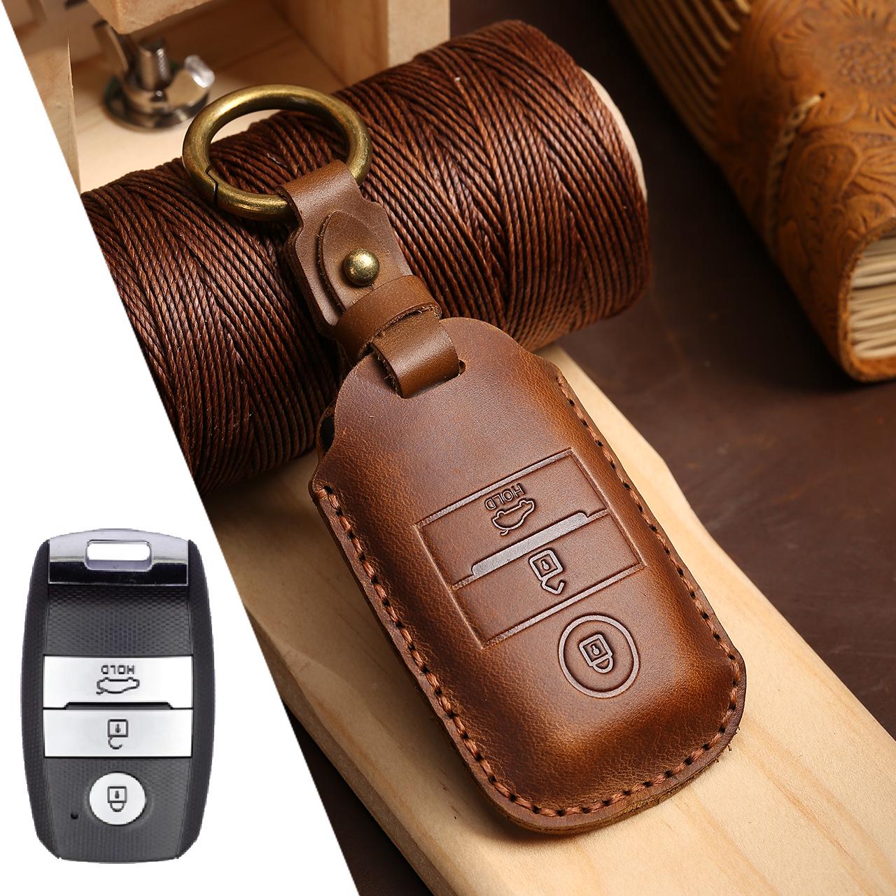 

Чехол для ключа Kia для Sportage, K3, Sorento, KX5 - Брелок-сумка в ретро-стиле коричневый