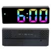 Bunter LED Digitalwecker Großer LED-Bildschirm Elektronischer Wecker für Nachttisch Schlafzimmer 0725