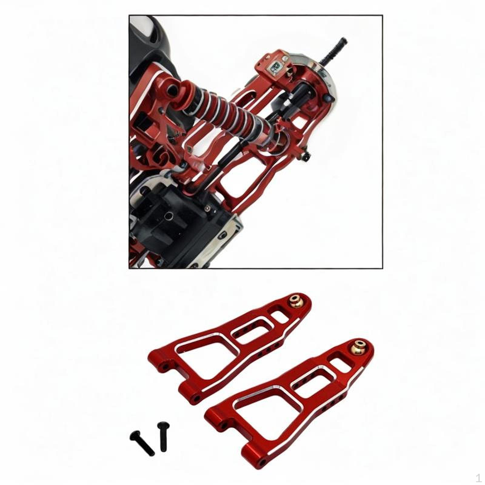 

2 Штуки 1/12 Масштаб RC Автомобіль Модернізація Частина Передній Задній Нижній Важіль Підвіски Black silver
