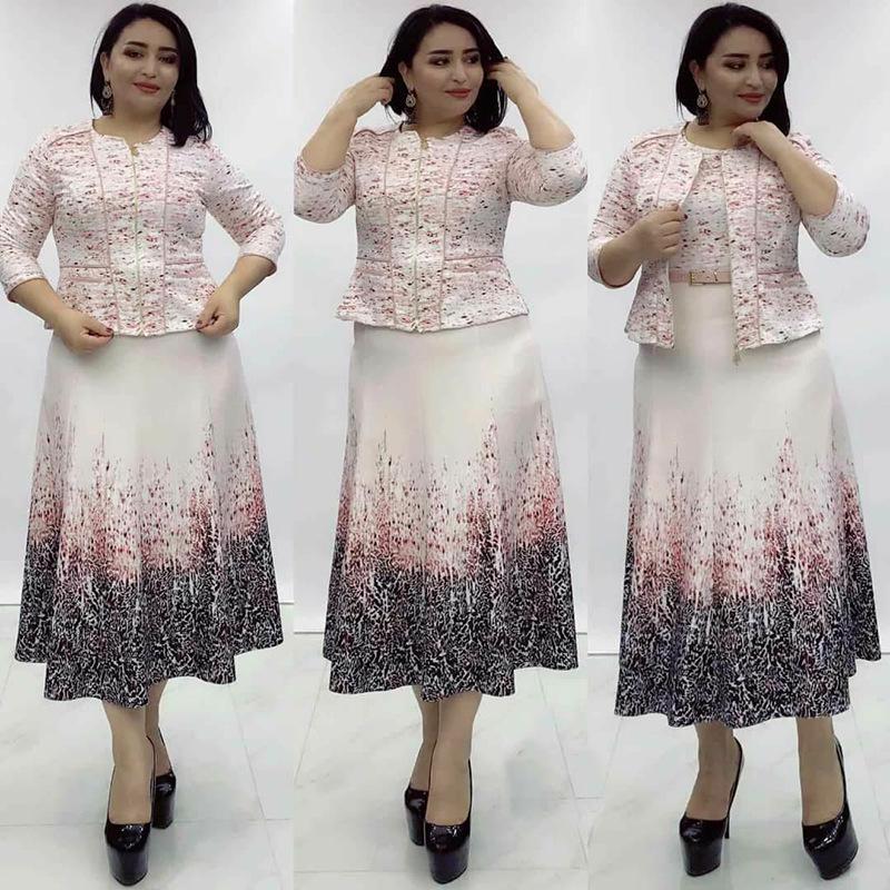 

Африканская, европейская и американская женская мода: Элегантный приталенный комплект платья и верхней одежды в профессиональном стиле. XXL розовый