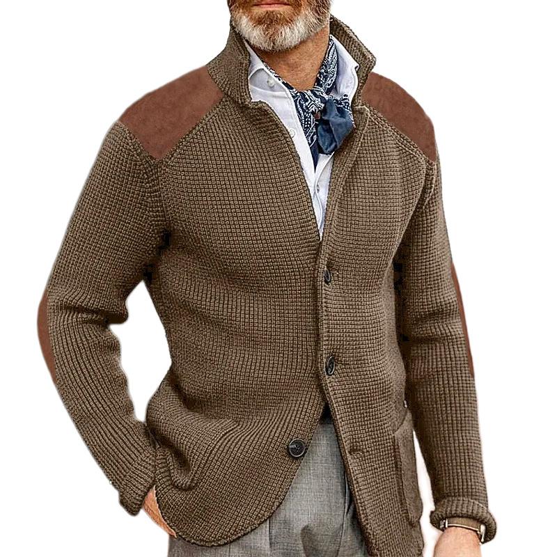 Autumn and Winter Sweater Cardigan Men's New Lapel Slim Knit Long-sleeved Slim Commuter Casual Top