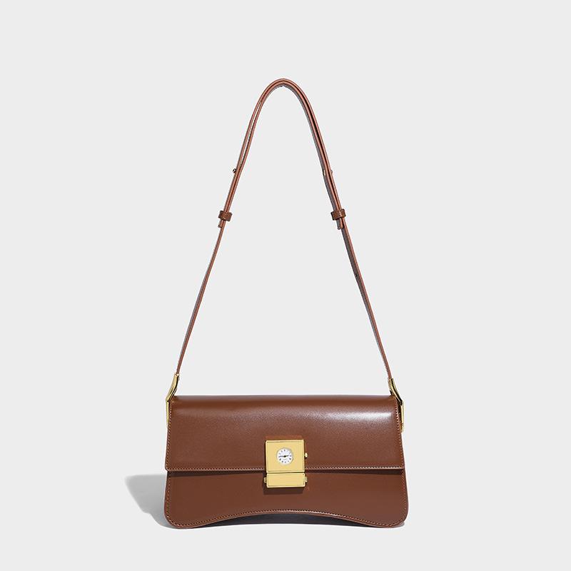 

Нішева індивідуальність ретро-сумка багет жіноча осінь-зима 2024 нова універсальна високоякісна жіноча сумка-месенджер через одне плече коричневий