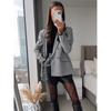 Women Plaid Blazer Autumn Winter Long Sleeve Double Breasted Checked Coat Formal Jacket Suit Lady Outerwear