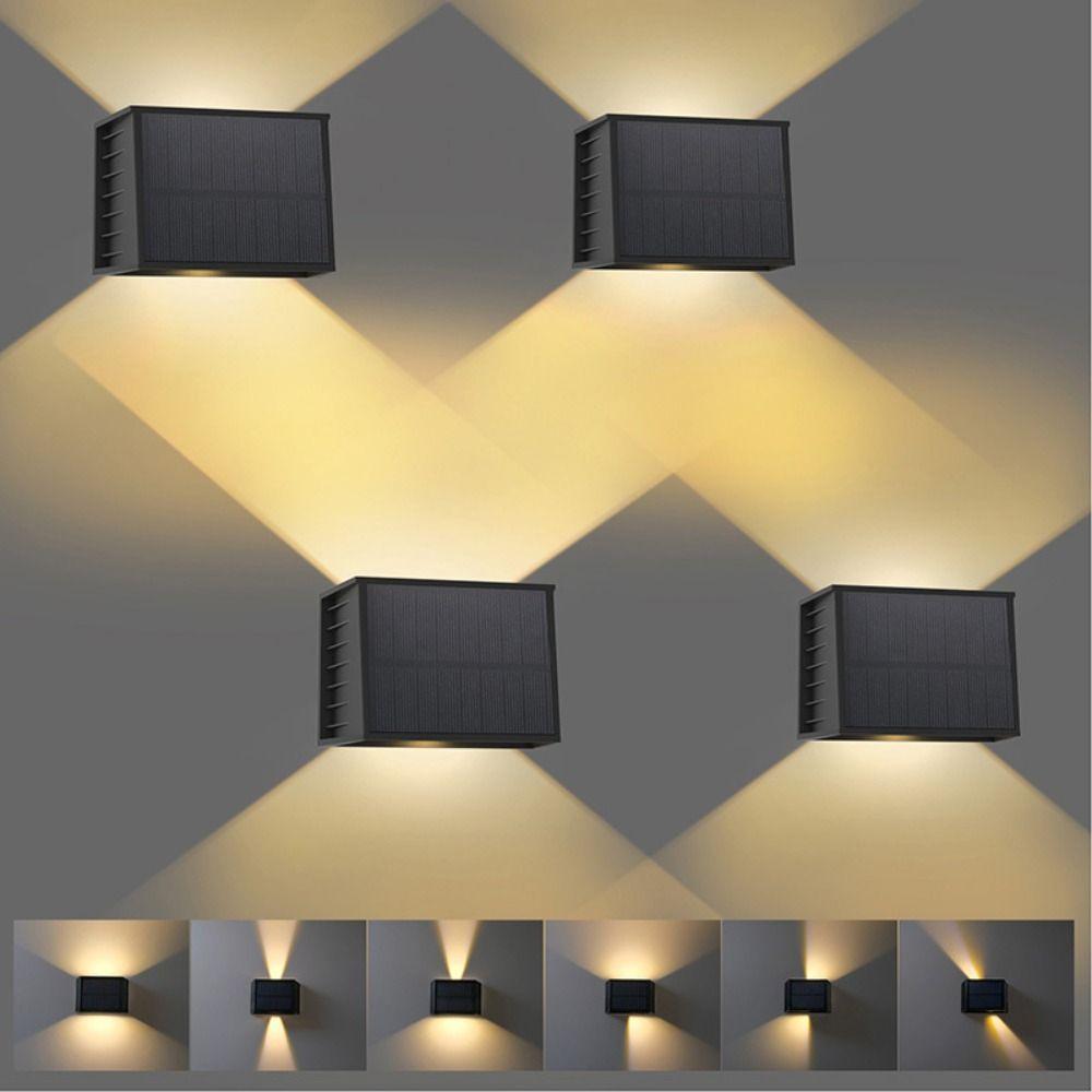 Automatic Lighting Solar Wall Lamp IP65 Waterproof Warm Light Outdoor Solar LED Light Energy Saving Wall-mounted