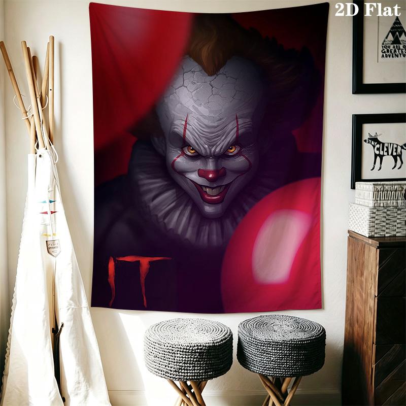 Creepy Clown Tapestry Spooky Room Tapestry Wallmounted Fashion Print Homestay Soft Decoration Tapestry Wall Decoration Home Decor