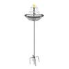 Outdoor Solar Powered Fountain Bird Feeder Glass Bird Bath with Metal Stand Upgraded Water Spray System for Garden Landscape Water Feature