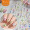 Tomoni Embossed Self-Adhesive Children's Nail Art Stickers - Fun Vase & Flower Designs