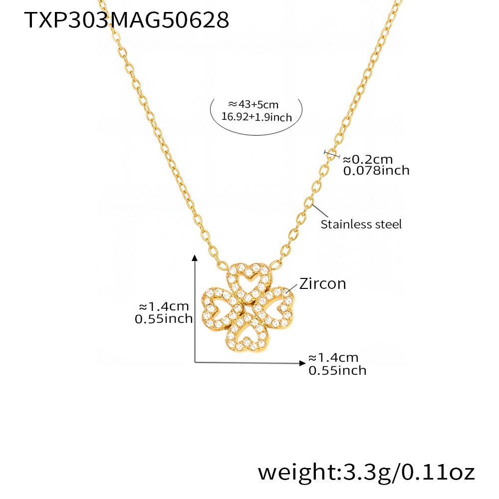 Dainty Lucky Four Leaf Flower Choker