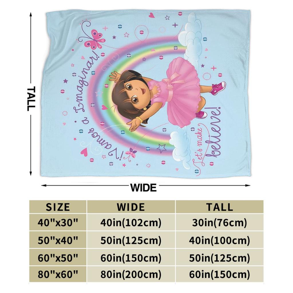 Warm BlanketChild Decorative Cartoon D-Dora The E-Explorer Adventure Throw Blanket For Outdoor Comfortable Sofa Bed Cover