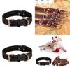 Classic Leather Dog Collar With Vintage Brass Buckle For Medium To Large Dogs