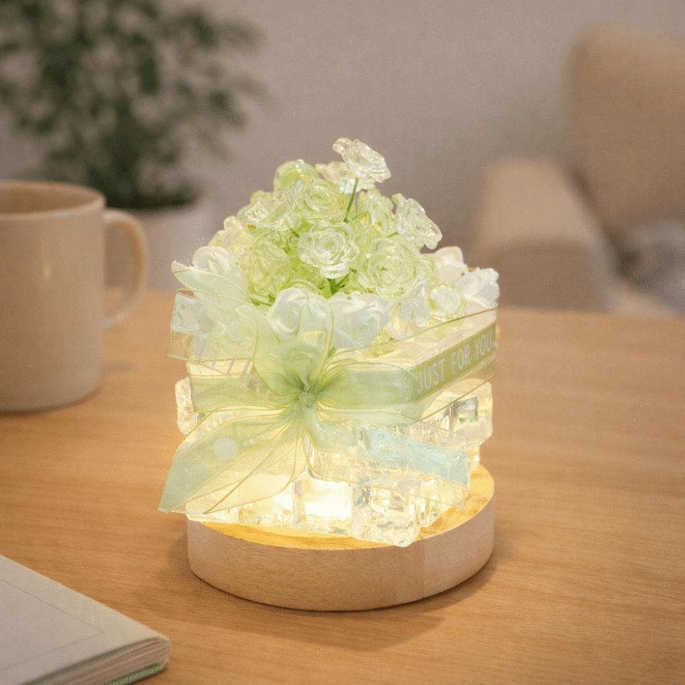 Creative DIY Night Light Elegant Handmade LED Ice Cube Night Light Decorative DIY Craft Glowing Ice Cube Lamp Room Decoration