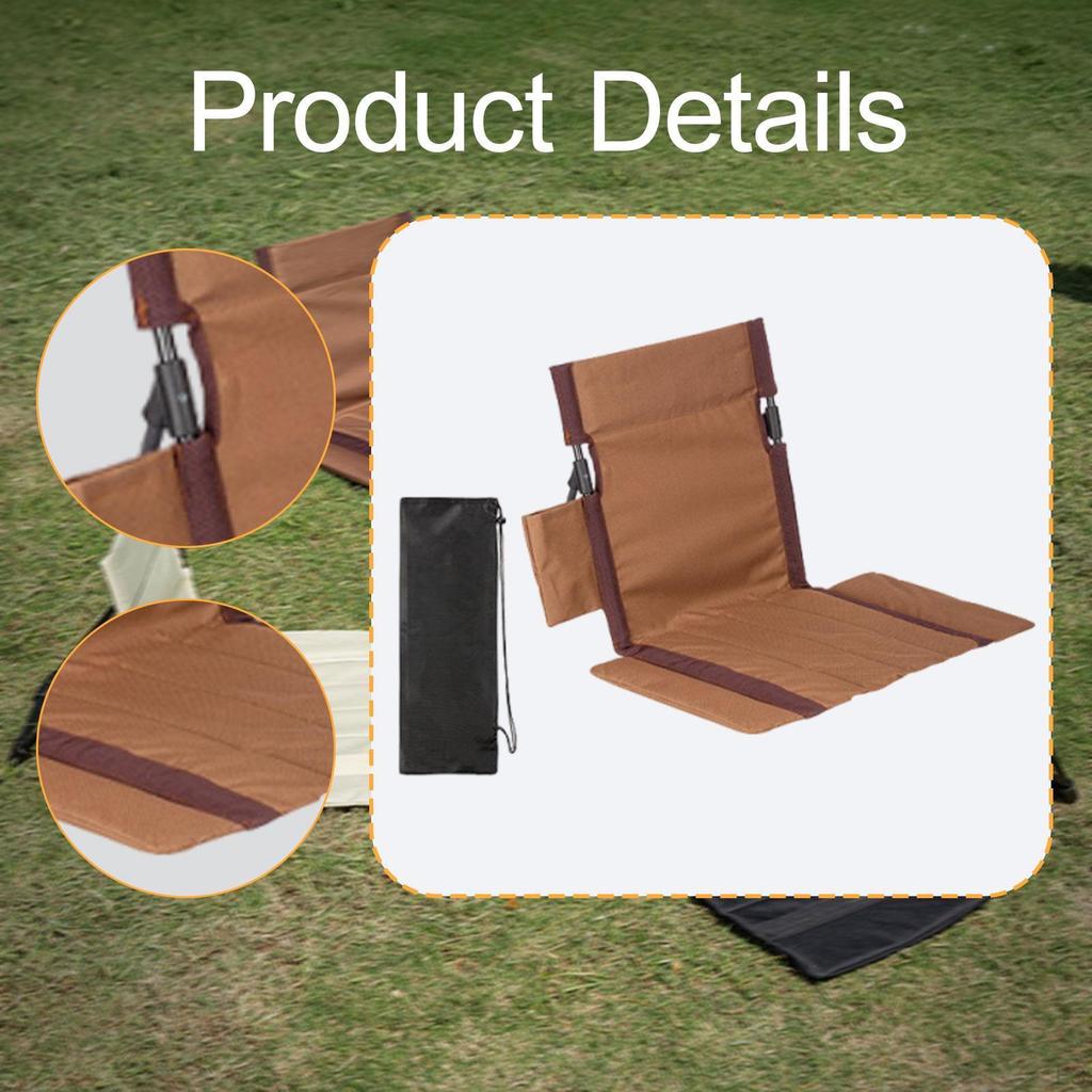 Outdoor Camping Backrest Floor Chair with Carry Bag Camp Foldable Chairs Pad,