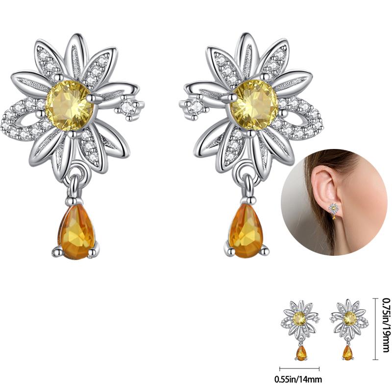 Ladies Sweet 925 Silver Ocean Star Flower Butterfly Design Trendy Earrings Birthday Commemoration Day Fine Sweetheart Jewelry