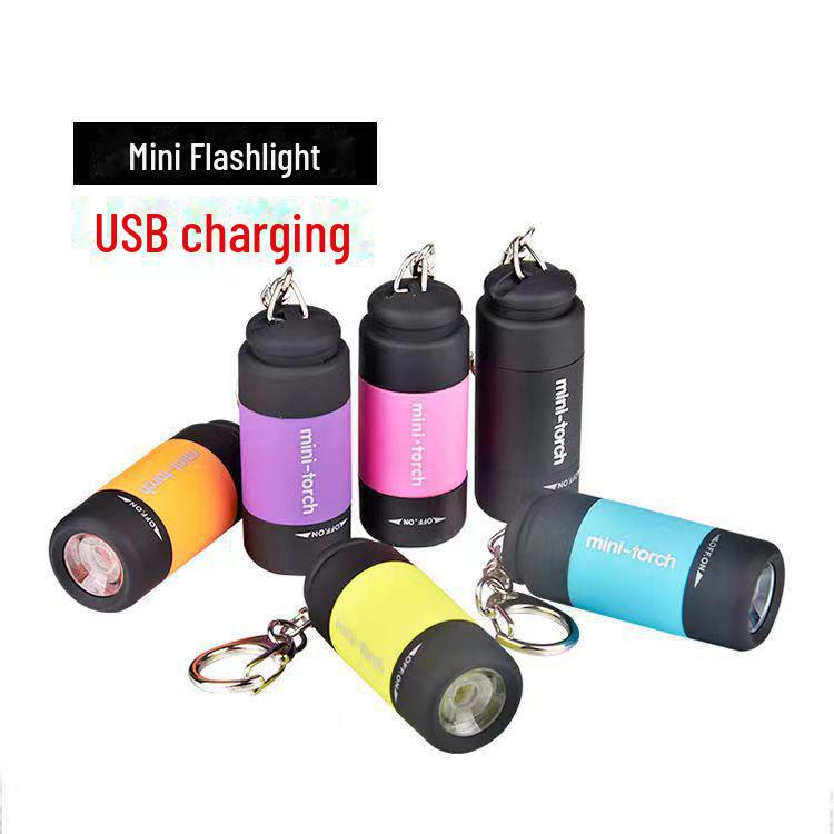 Mini USB Rechargeable LED Keychain Flashlight