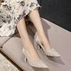 Fashion Shoes for Women's Wedding Bridal Shoes 2025 Crystal Elegant Pointed Toe Thin High Heel Sexy Women's Party Shoe Pumps Women Shoe