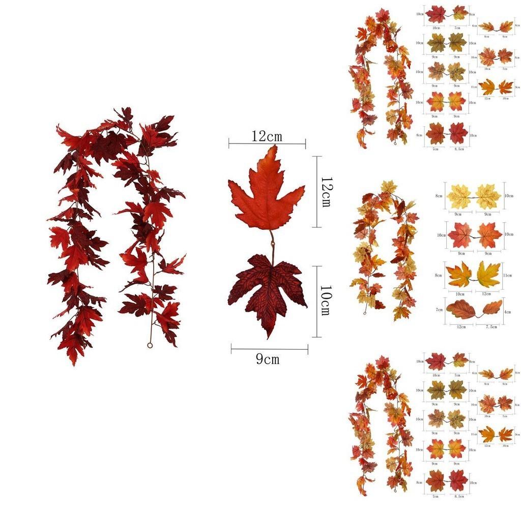 Elegant Maple Leaf Decor For Banquets Stores And Hotels 68.89in Velvet Leaves