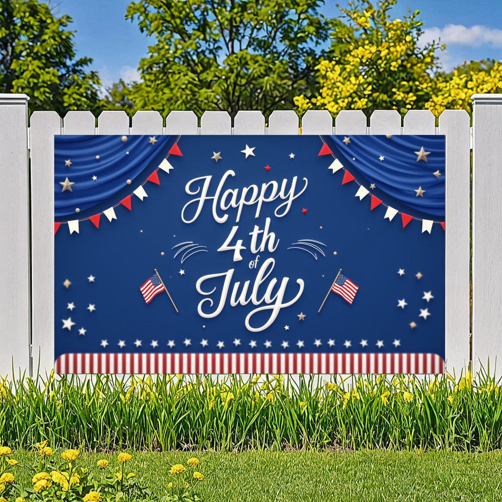 Flag Design American Flag Decor Star Patterns Independence Day Banner Vibrant Colors Decorative Bunting Party Banner