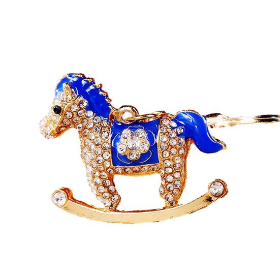 

Брелок Блискучі Стрази Інкрустація Дизайн Коня Брелок-Підвіска Декоративний Талісман Удачі Сумки Рюкзаки Автомобілі Підвіска королівський синій колір