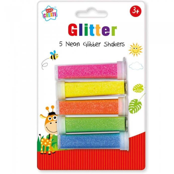 Kids Create Neon Craft Glitter Shakers (Pack of 5)