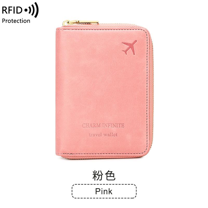 2025 new anti-magnetic passport clip zipper short travel passport bag multi-functional storage ID bag